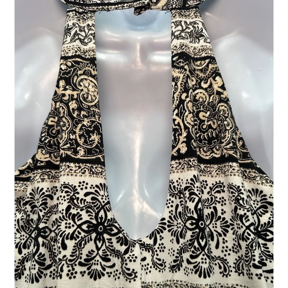 Three Pink Hearts Maxi Dress Women's Small Multi Color Halter Pull Over No Sleev - Picture 10 of 10